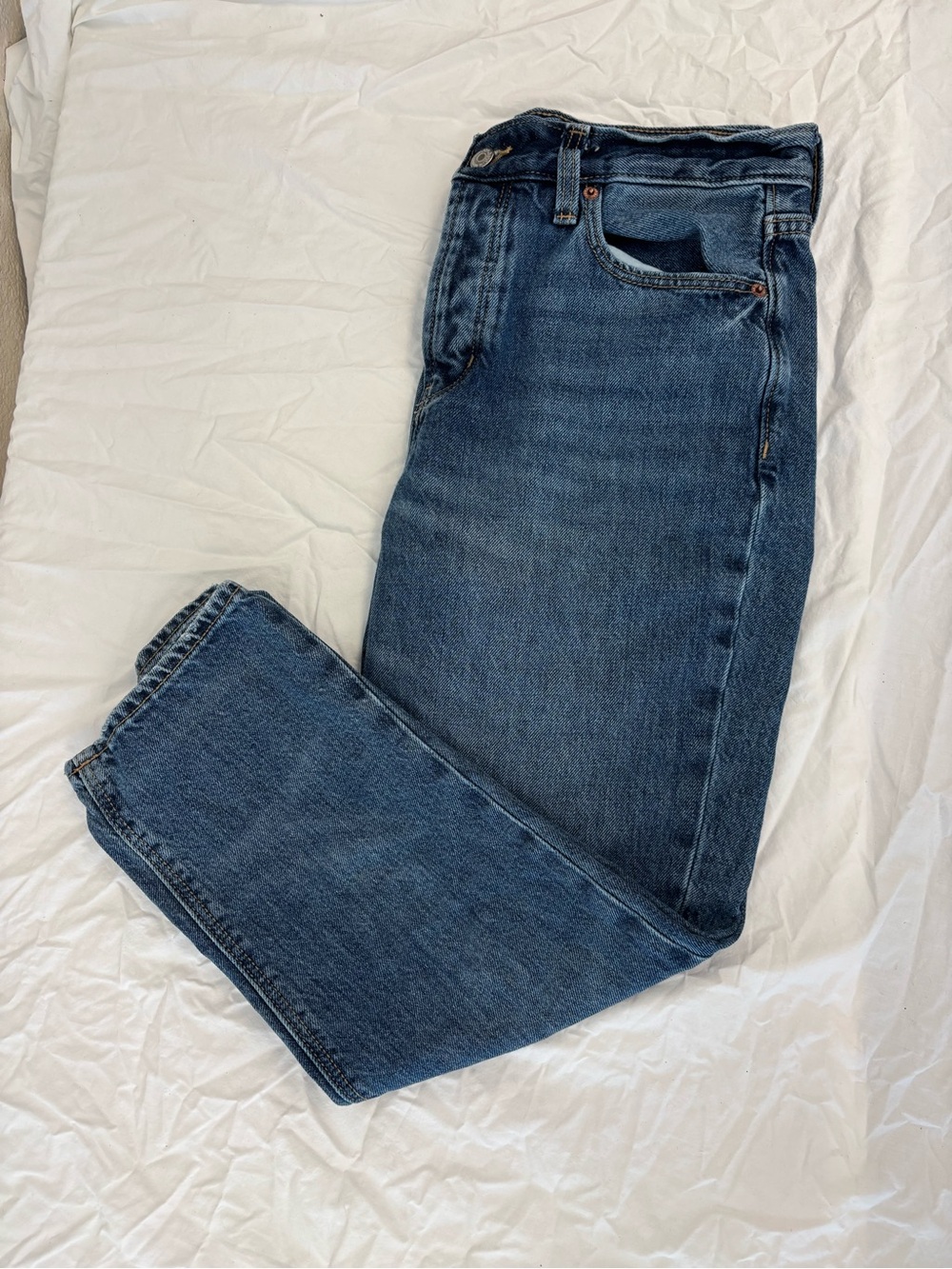 Old Navy Dark Blue ‘Slouchy Straight’ Leg Jeans | Size 8